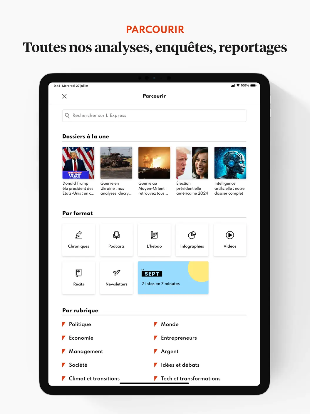 L'Express app screen 2