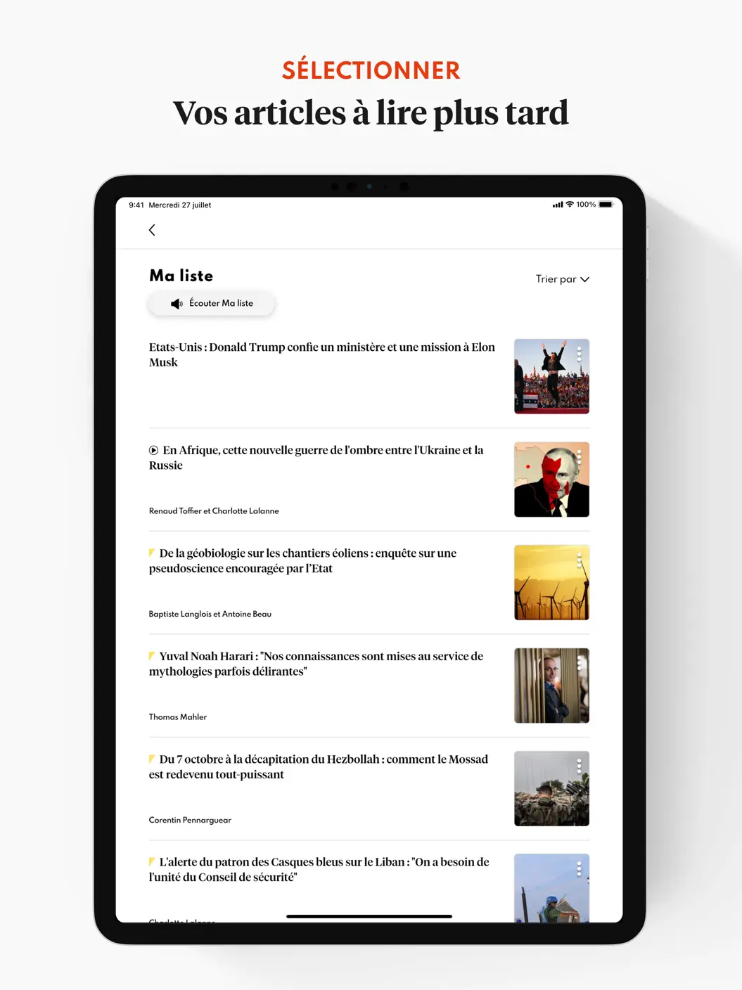 L'Express app screen 3