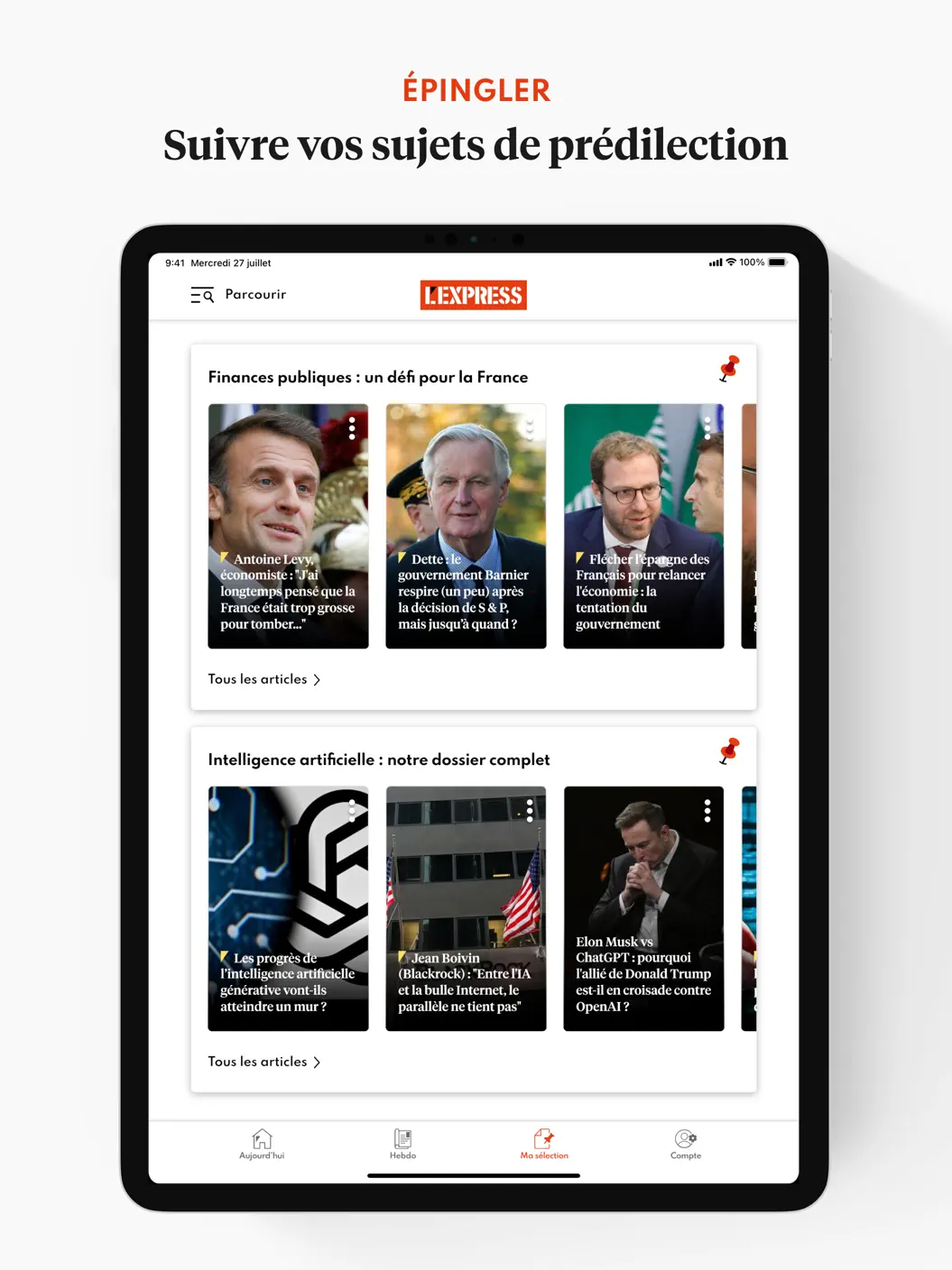 L'Express app screen 6